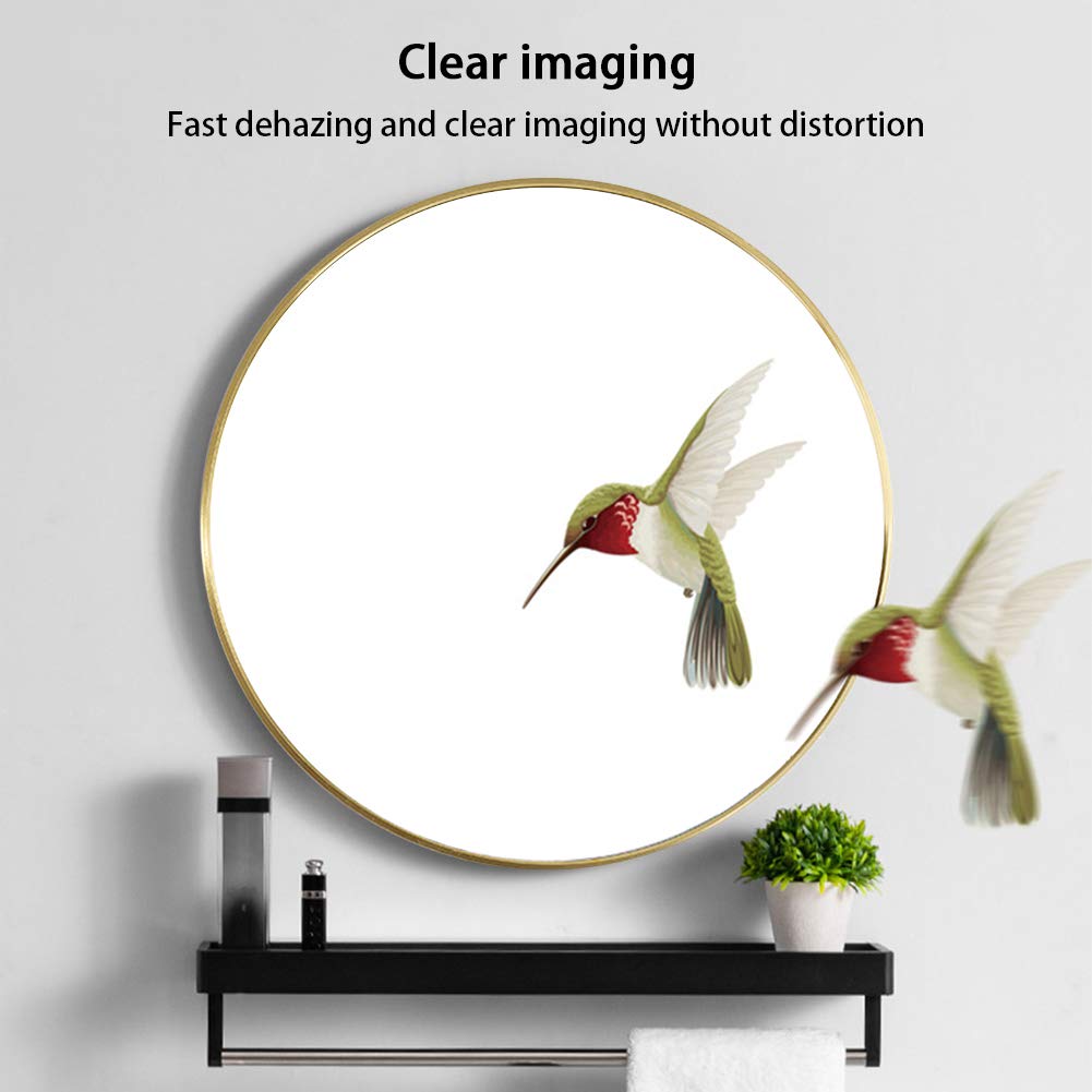 Warmiehomy Round Bathroom Mirror Wall Mounted Makeup Mirror with Frame for Bathroom Dressing Living Room Bedroom (Φ60cm, Gold)