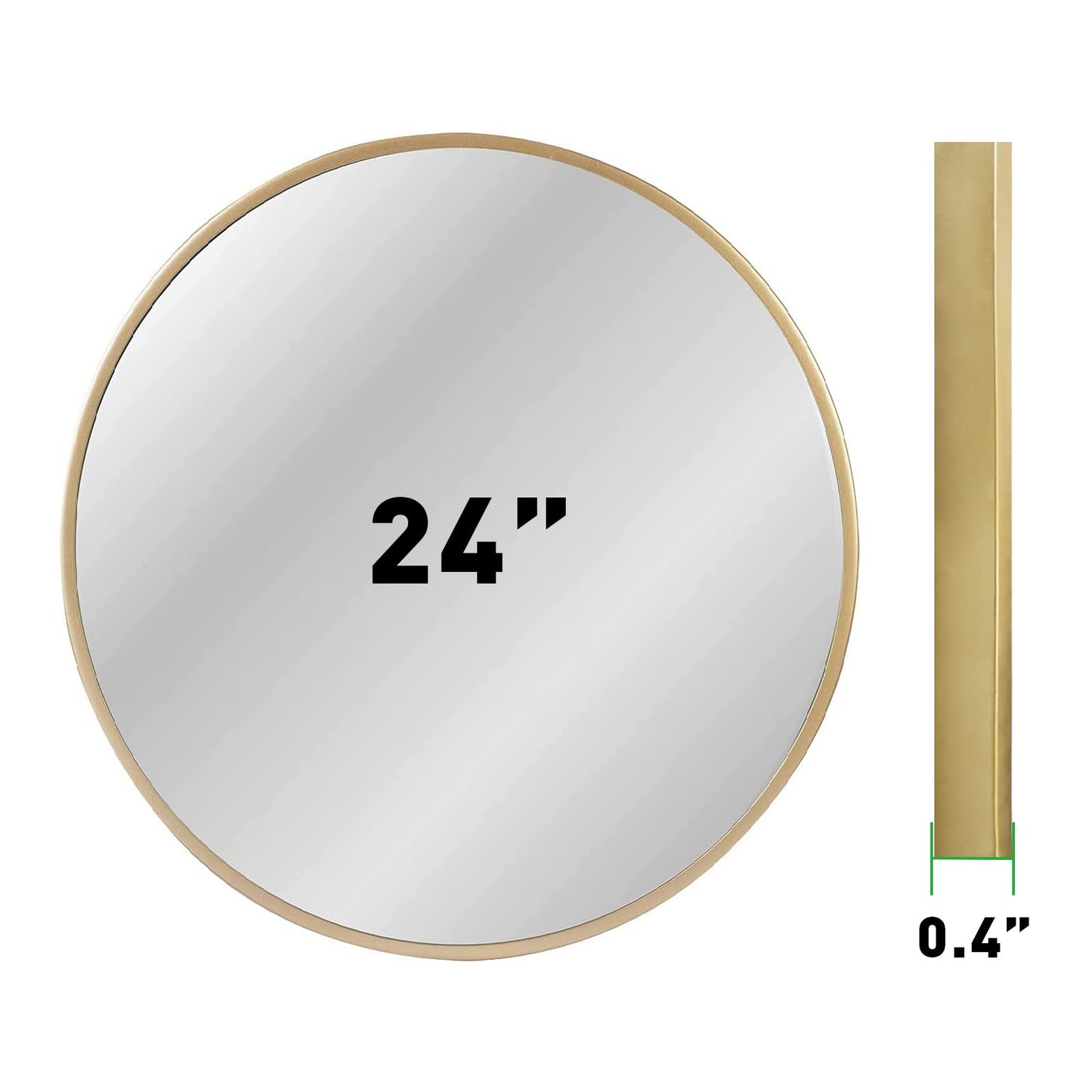 zenmag Round Mirror, 60x60 cm Metal Framed, Large Bathroom, Circle Hanging, Gold Wall for Living Room, Bedroom, Entryway Decor