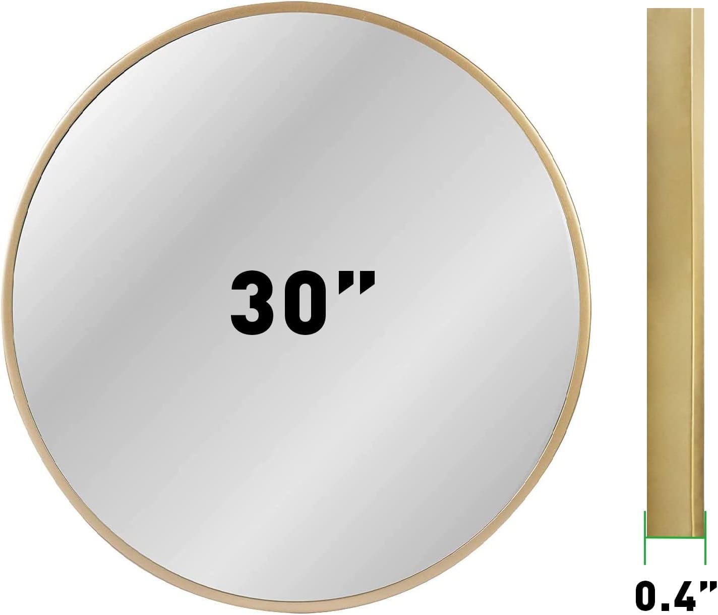 zenmag Round Mirror, 60x60 cm Metal Framed, Large Bathroom, Circle Hanging, Gold Wall for Living Room, Bedroom, Entryway Decor