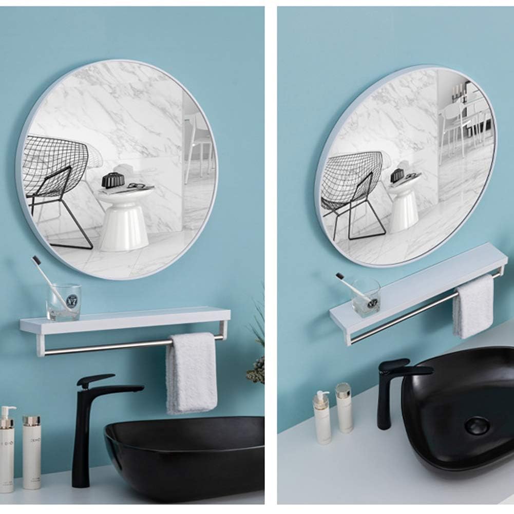 Warmiehomy Round Bathroom Mirror Wall Mounted Makeup Mirror with Frame for Bathroom Dressing Living Room Bedroom (Φ60cm, Gold)