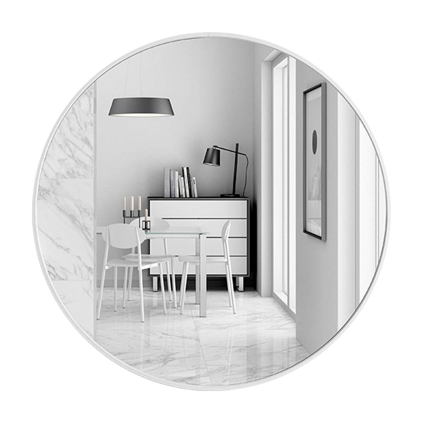 Warmiehomy Round Bathroom Mirror Wall Mounted Makeup Mirror with Frame for Bathroom Dressing Living Room Bedroom (Φ60cm, Gold)