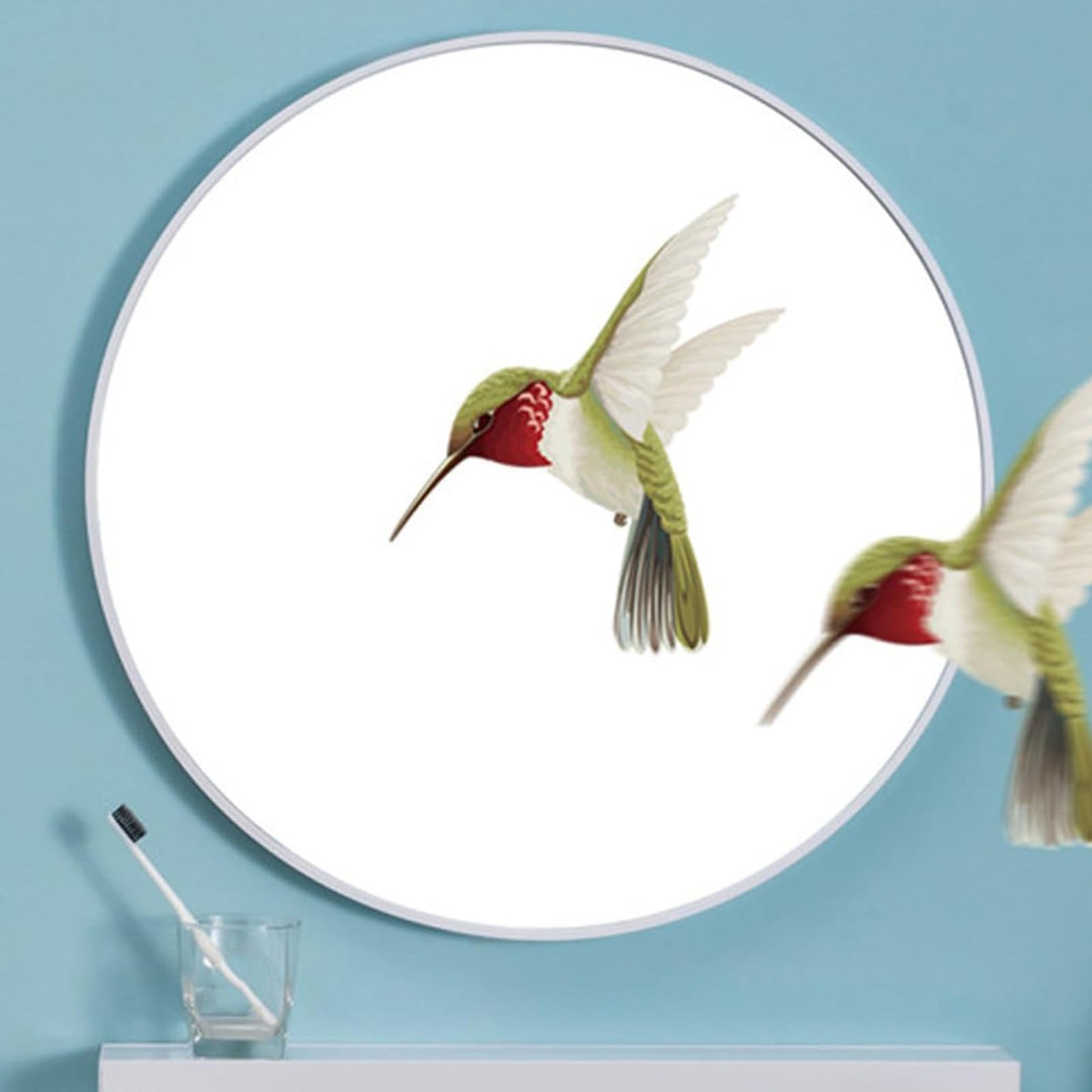 Warmiehomy Round Bathroom Mirror Wall Mounted Makeup Mirror with Frame for Bathroom Dressing Living Room Bedroom (Φ60cm, Gold)