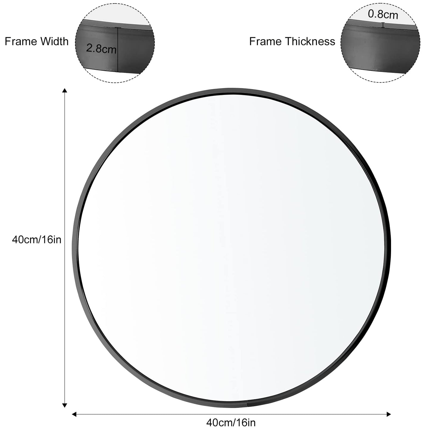 Warmiehomy Round Bathroom Mirror Wall Mounted Makeup Mirror with Frame for Bathroom Dressing Living Room Bedroom (Φ60cm, Gold)