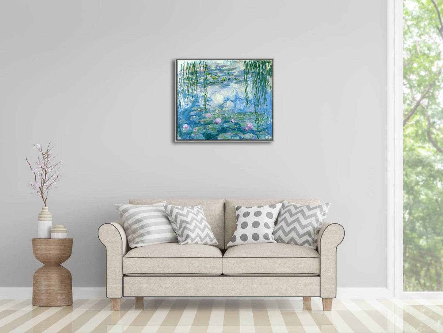 Wieco Art - Water Lilies by Claude Monet Oil Paintings Flowers Reproduction Giclee Canvas Prints Modern Landscape Artwork Picture Printed on Canvas Wall Art for Home Office Decorations