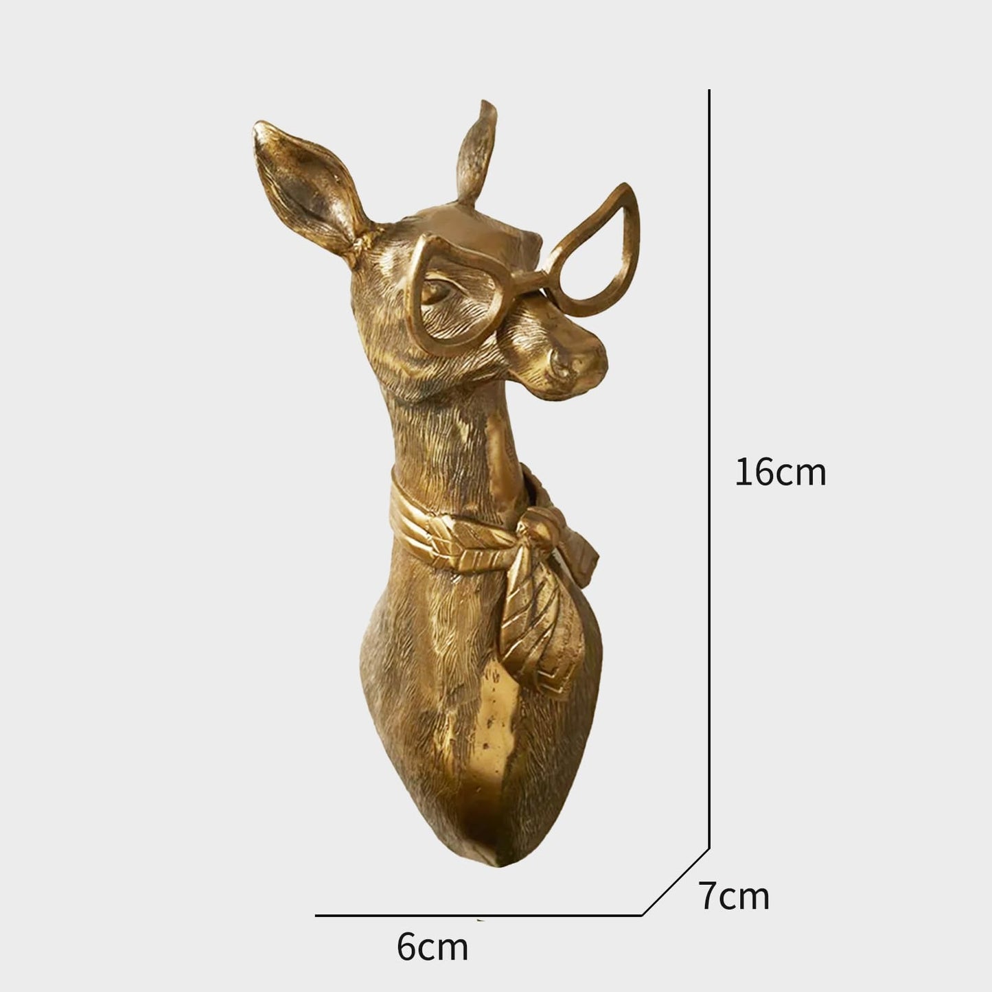 3D head Wall Mount Ornament, Animal Heads for Wall Art Hanging Sculptures, Small Metal Wall Resin Art Wall Decor Ornament Waterproof Bronzed Resin Decorations for Home (deer head)
