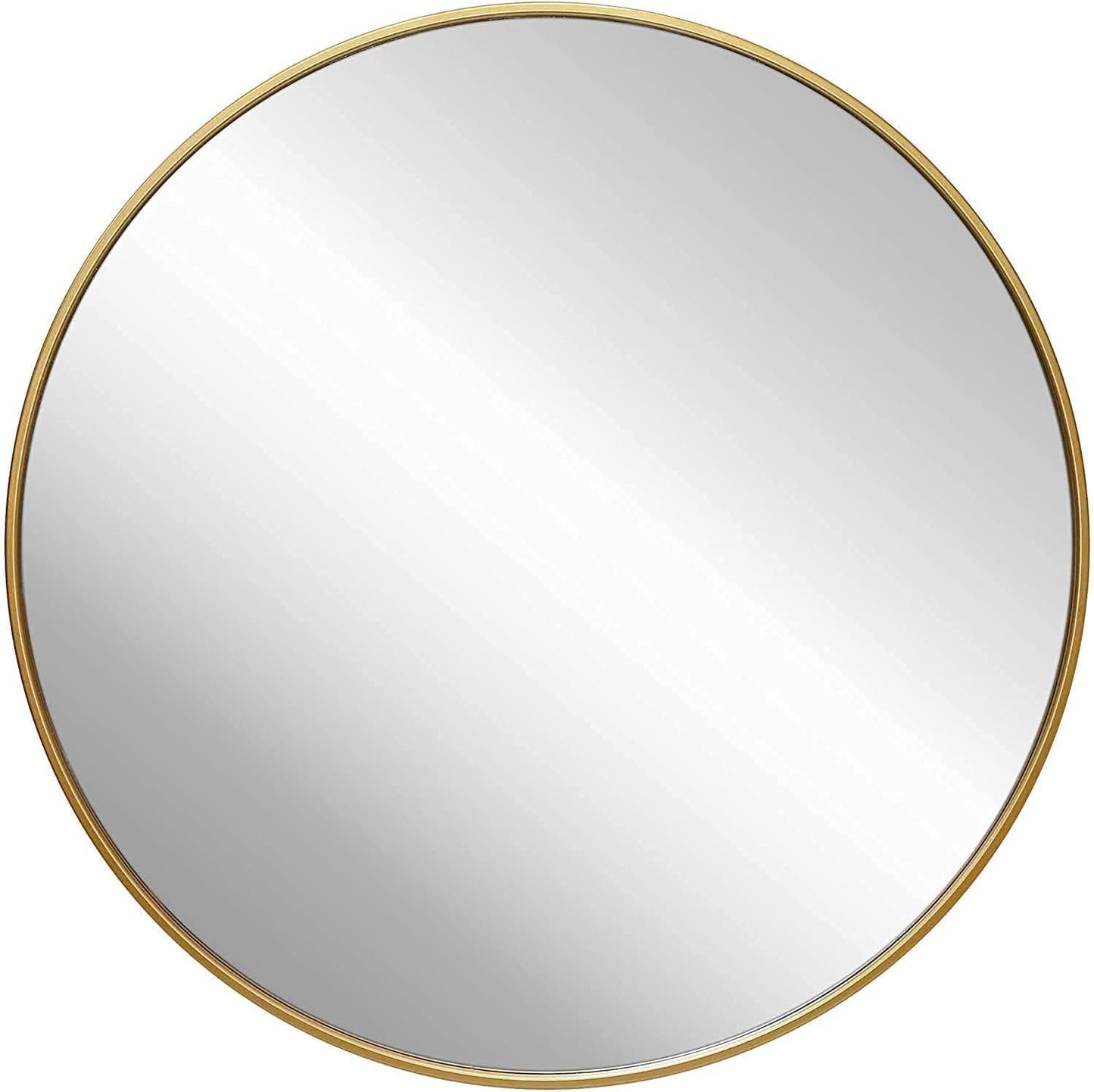 ZENIDA Round Mirror for Wall, 80x80 cm Metal Framed Circle, Large Bathroom, Gold for Living Room, Bedroom, Entryway Decor