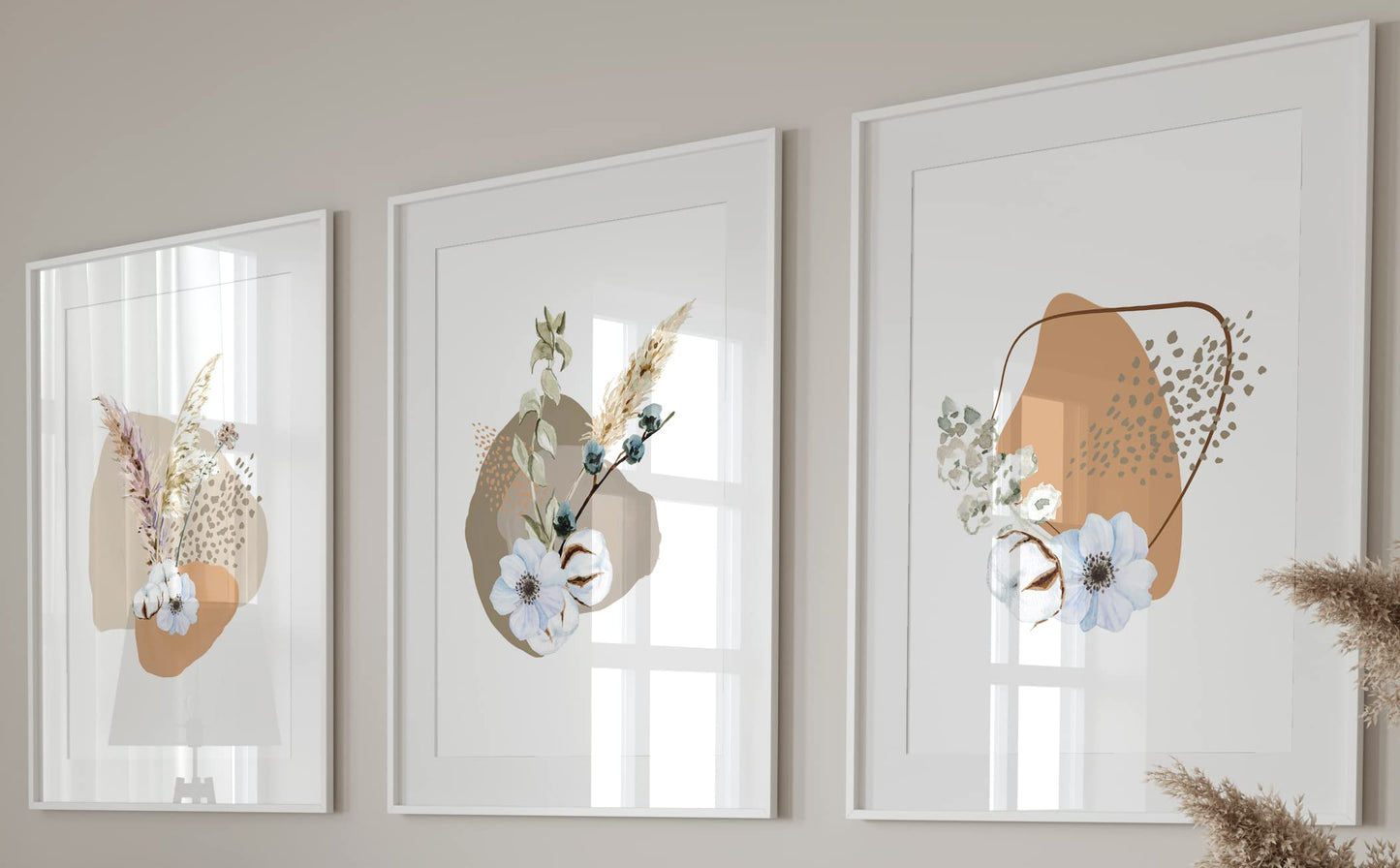 Eviepops Prints Dandelion Quote Wall Art Set of 3 Unframed Prints, Plant Decor, Living Room Bedroom Poster Home Decor, Every Dream Begins with a Wish (A4)