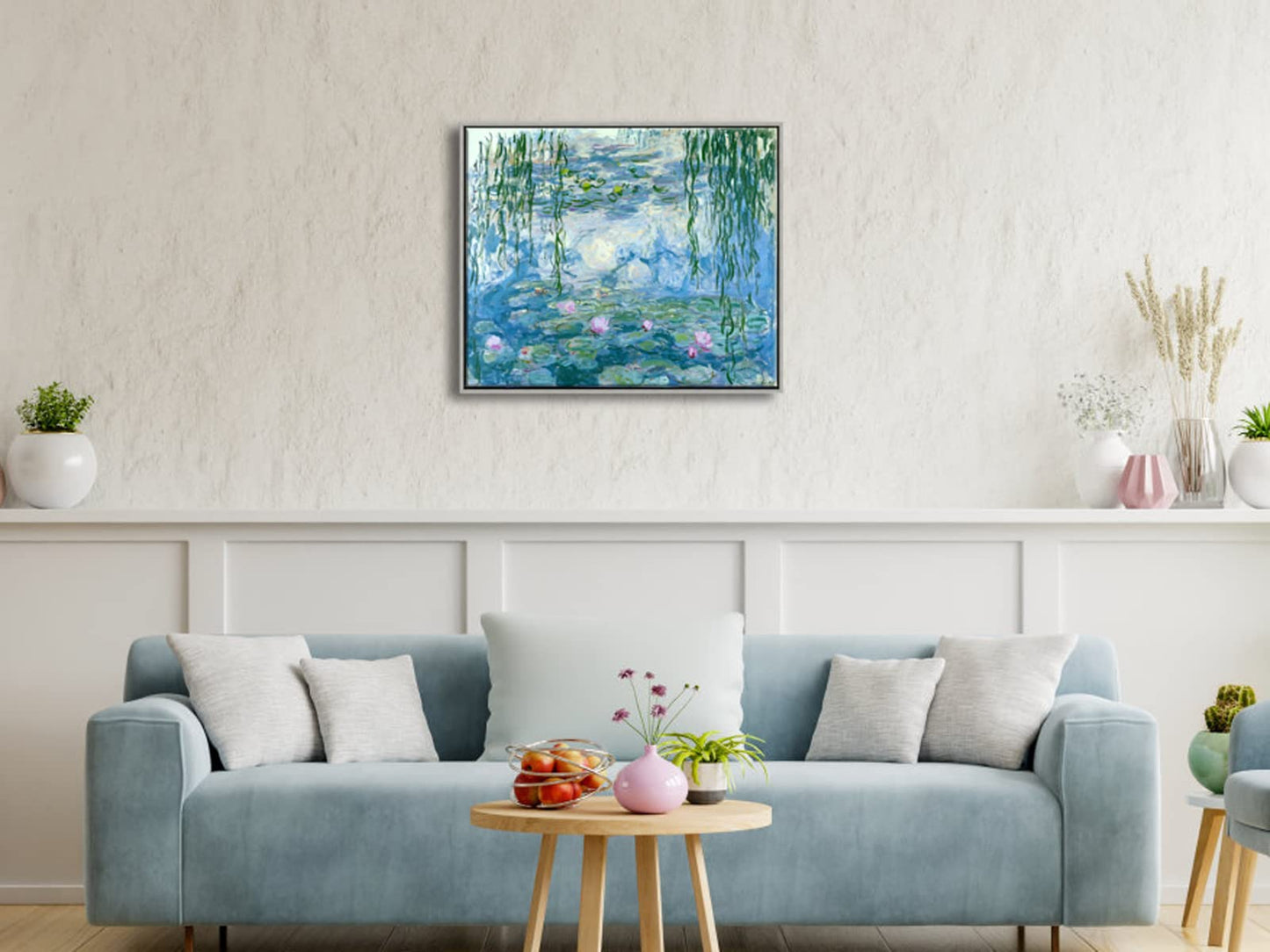 Wieco Art - Water Lilies by Claude Monet Oil Paintings Flowers Reproduction Giclee Canvas Prints Modern Landscape Artwork Picture Printed on Canvas Wall Art for Home Office Decorations