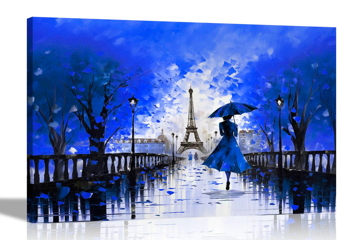 Calm Of The Rain in Paris Orange Large Abstract Canvas Wall Pictures