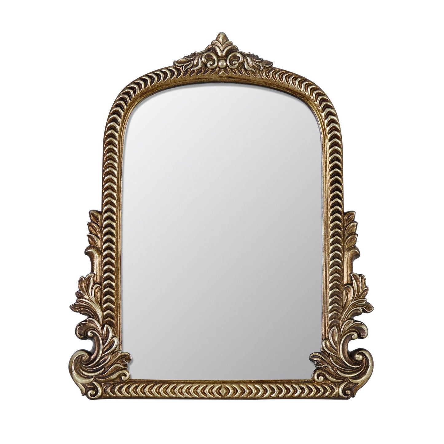 Gold Arched Mirror (40 x 50 CM) Ornate Baroque Arch Wall Mirror-for Living Rooms, Hallways, Fireplaces, Bathrooms, Entryways