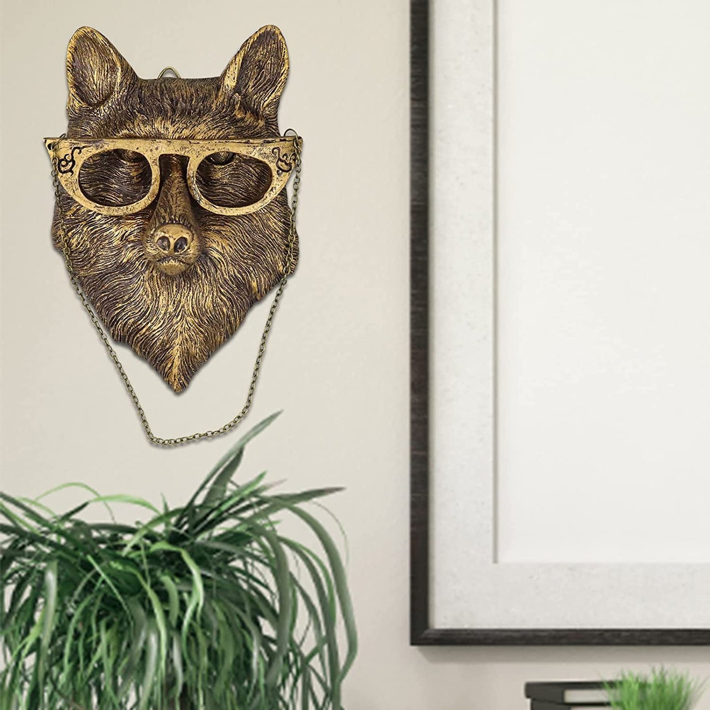3D head Wall Mount Ornament, Animal Heads for Wall Art Hanging Sculptures, Small Metal Wall Resin Art Wall Decor Ornament Waterproof Bronzed Resin Decorations for Home (deer head)