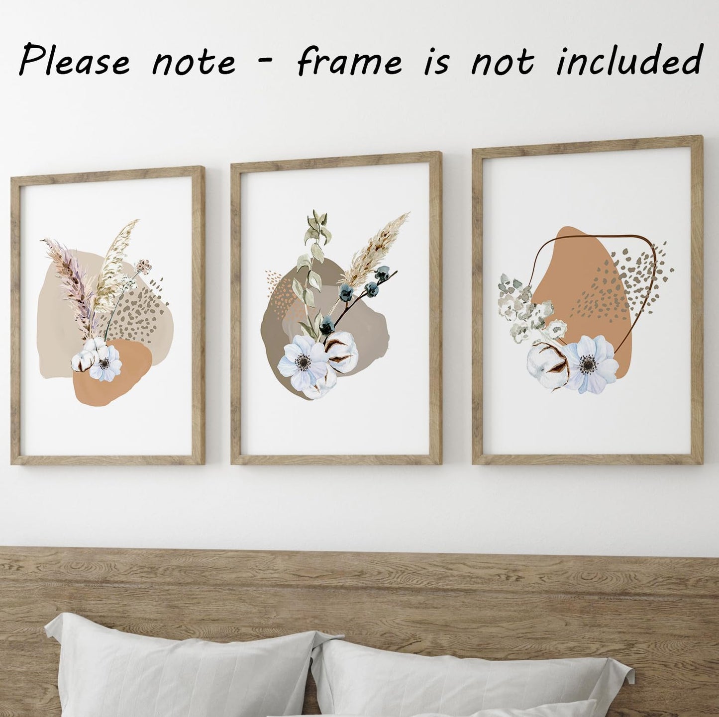 Eviepops Prints Dandelion Quote Wall Art Set of 3 Unframed Prints, Plant Decor, Living Room Bedroom Poster Home Decor, Every Dream Begins with a Wish (A4)