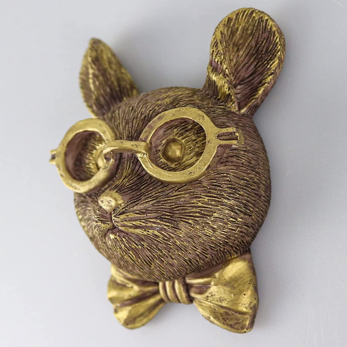 3D head Wall Mount Ornament, Animal Heads for Wall Art Hanging Sculptures, Small Metal Wall Resin Art Wall Decor Ornament Waterproof Bronzed Resin Decorations for Home (deer head)
