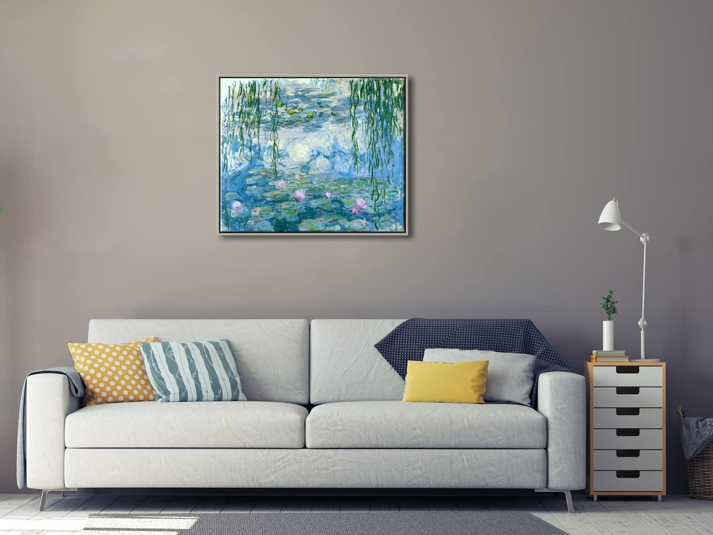 Wieco Art - Water Lilies by Claude Monet Oil Paintings Flowers Reproduction Giclee Canvas Prints Modern Landscape Artwork Picture Printed on Canvas Wall Art for Home Office Decorations