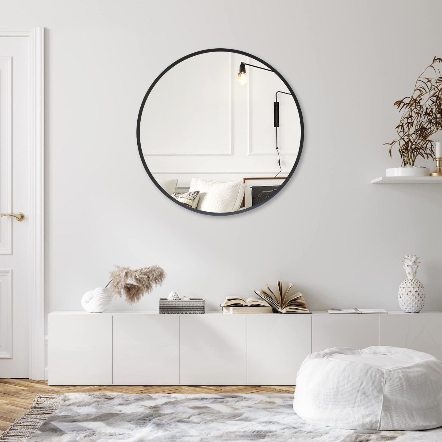 zenmag Round Mirror, 60x60 cm Metal Framed, Large Bathroom, Circle Hanging, Gold Wall for Living Room, Bedroom, Entryway Decor