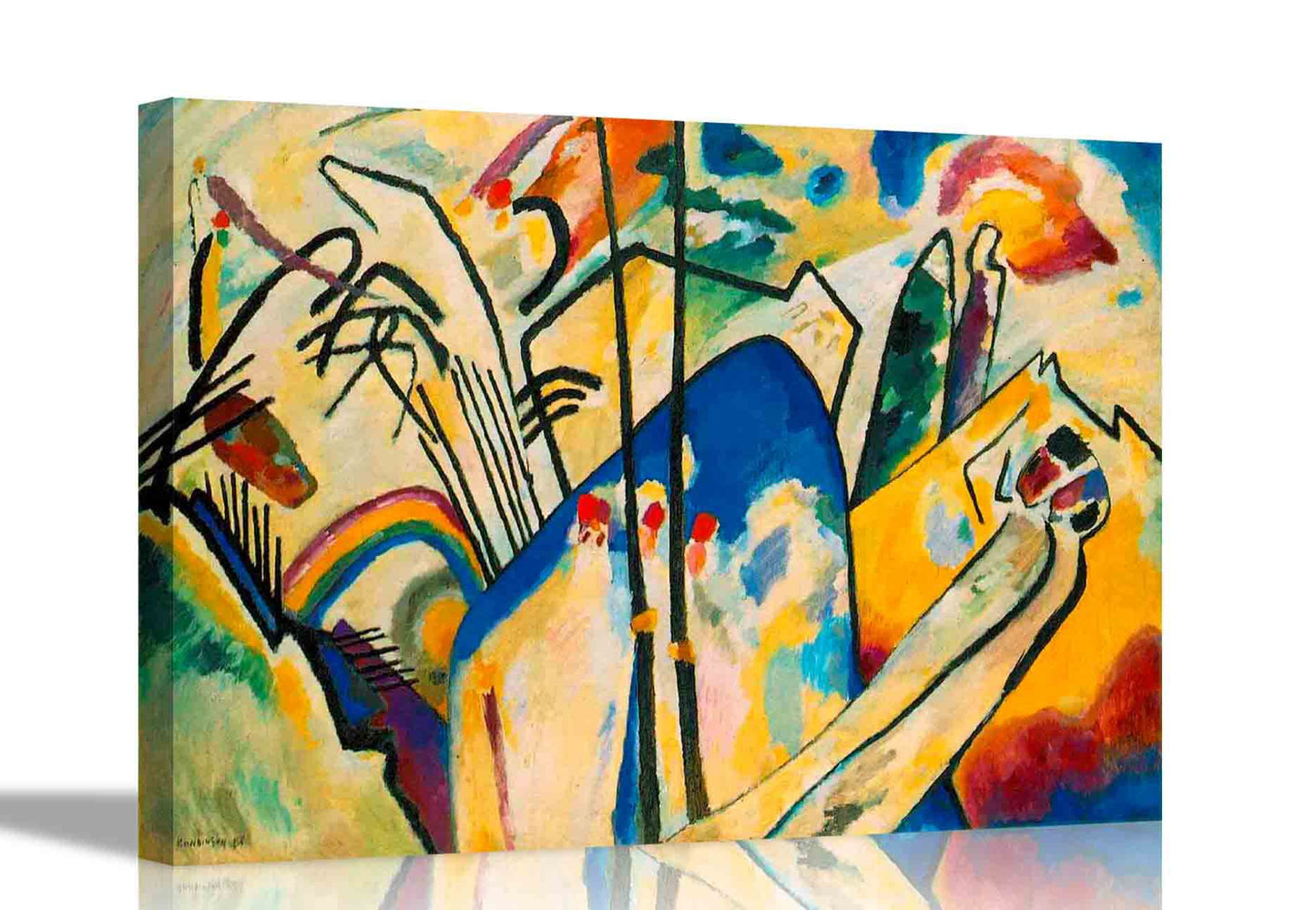 Composition 4 by Wassily Kandinsky Canvas Wall Art Prints Abstract Pictures Framed Home Office Decoration 76 x 50cm (30 x 20 inches)