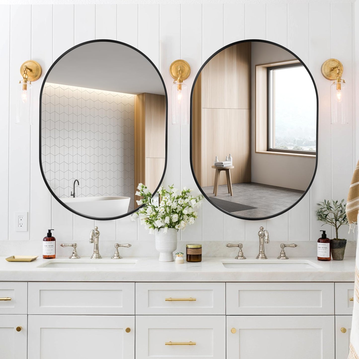 Holdfiturn 50cm Round Mirror,Large Modern Gold Copper Brushed Frame Wall Mirror,Metal Framed HD Glass Wall Mirror circle mirror for Makeup Bathroom Living Room Bedroom