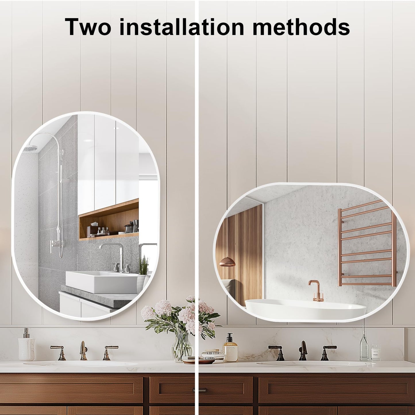 Holdfiturn 50cm Round Mirror,Large Modern Gold Copper Brushed Frame Wall Mirror,Metal Framed HD Glass Wall Mirror circle mirror for Makeup Bathroom Living Room Bedroom