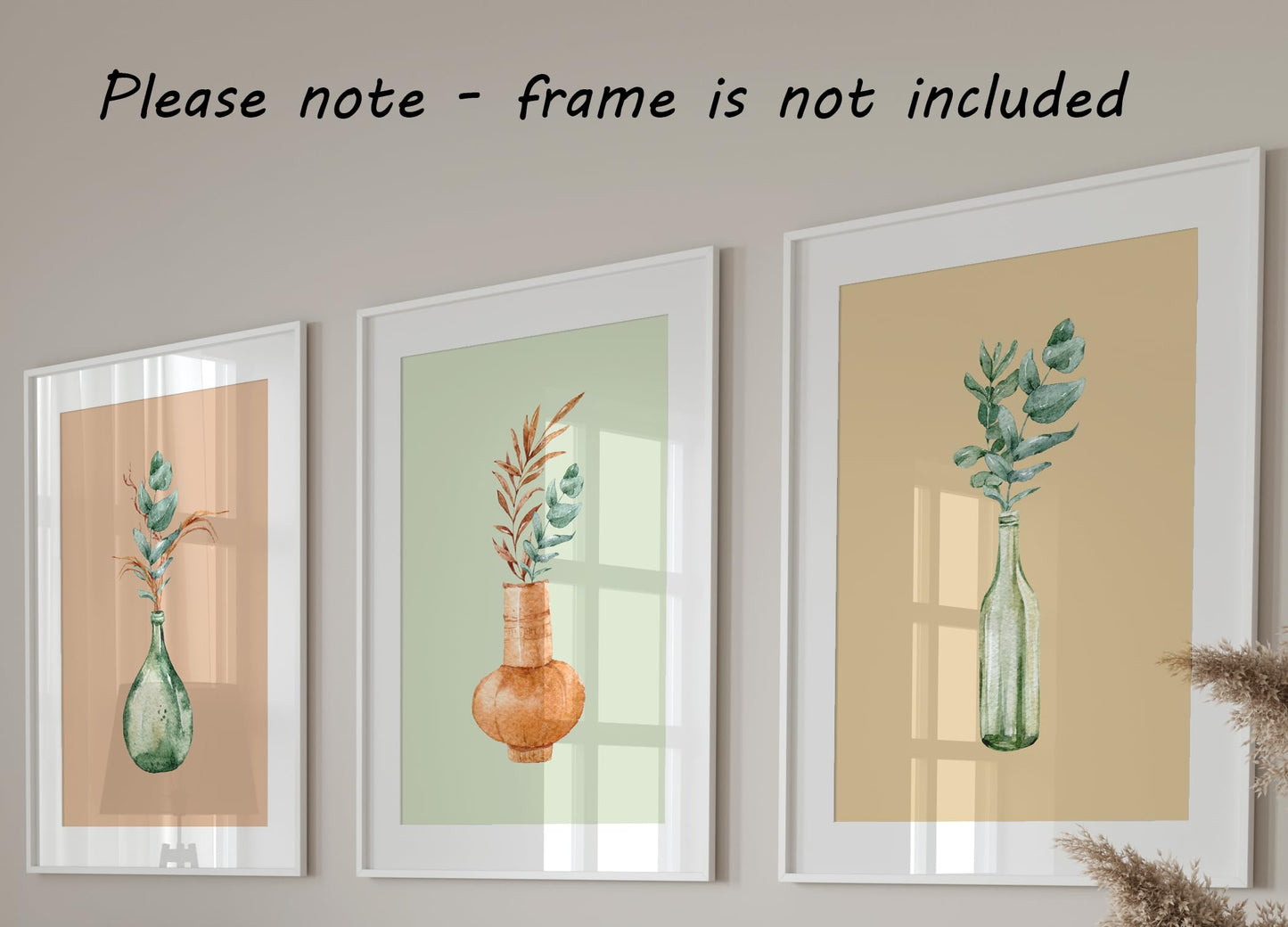 Eviepops Prints Dandelion Quote Wall Art Set of 3 Unframed Prints, Plant Decor, Living Room Bedroom Poster Home Decor, Every Dream Begins with a Wish (A4)