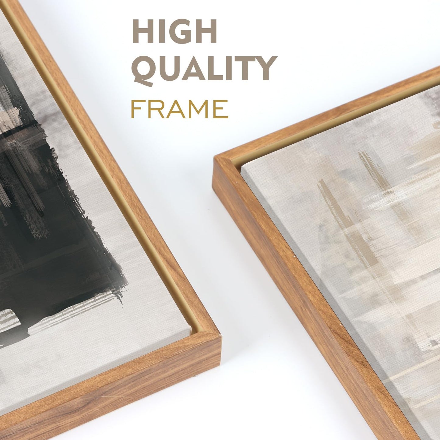Framed Canvas Wall Art Prints, Set of 3 Mid Century Modern Wall Decor