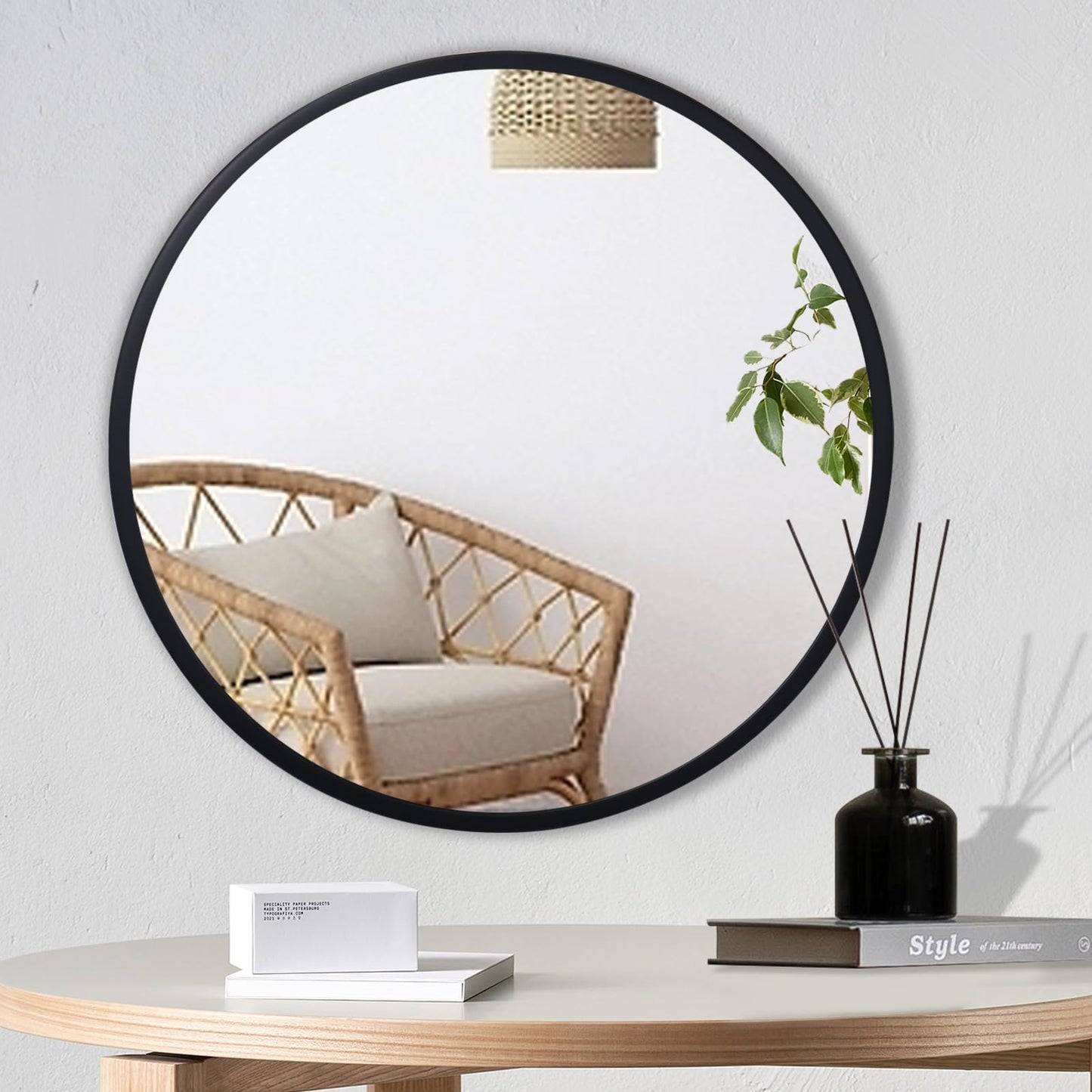zenmag Round Mirror, 60x60 cm Metal Framed, Large Bathroom, Circle Hanging, Gold Wall for Living Room, Bedroom, Entryway Decor