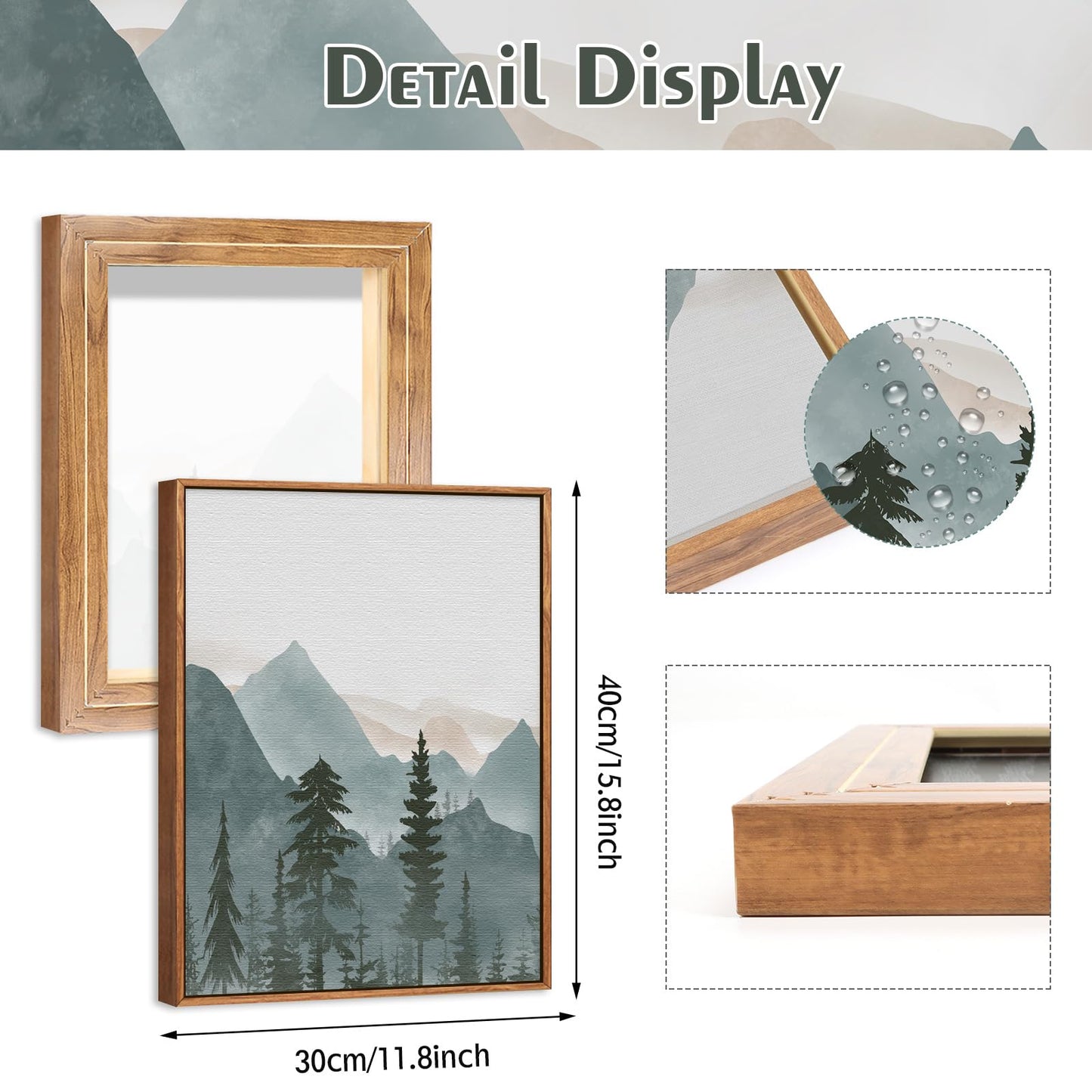 Framed Canvas Wall Art Prints, Set of 3 Mid Century Modern Wall Decor