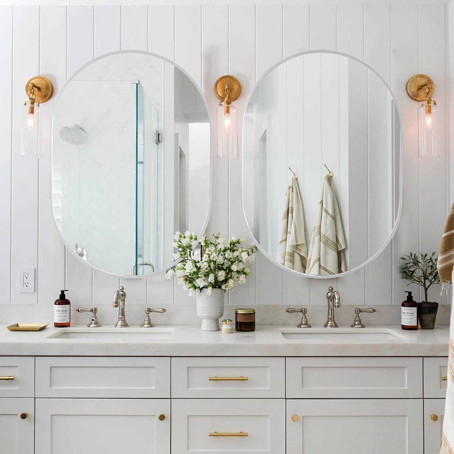 Holdfiturn 50cm Round Mirror,Large Modern Gold Copper Brushed Frame Wall Mirror,Metal Framed HD Glass Wall Mirror circle mirror for Makeup Bathroom Living Room Bedroom