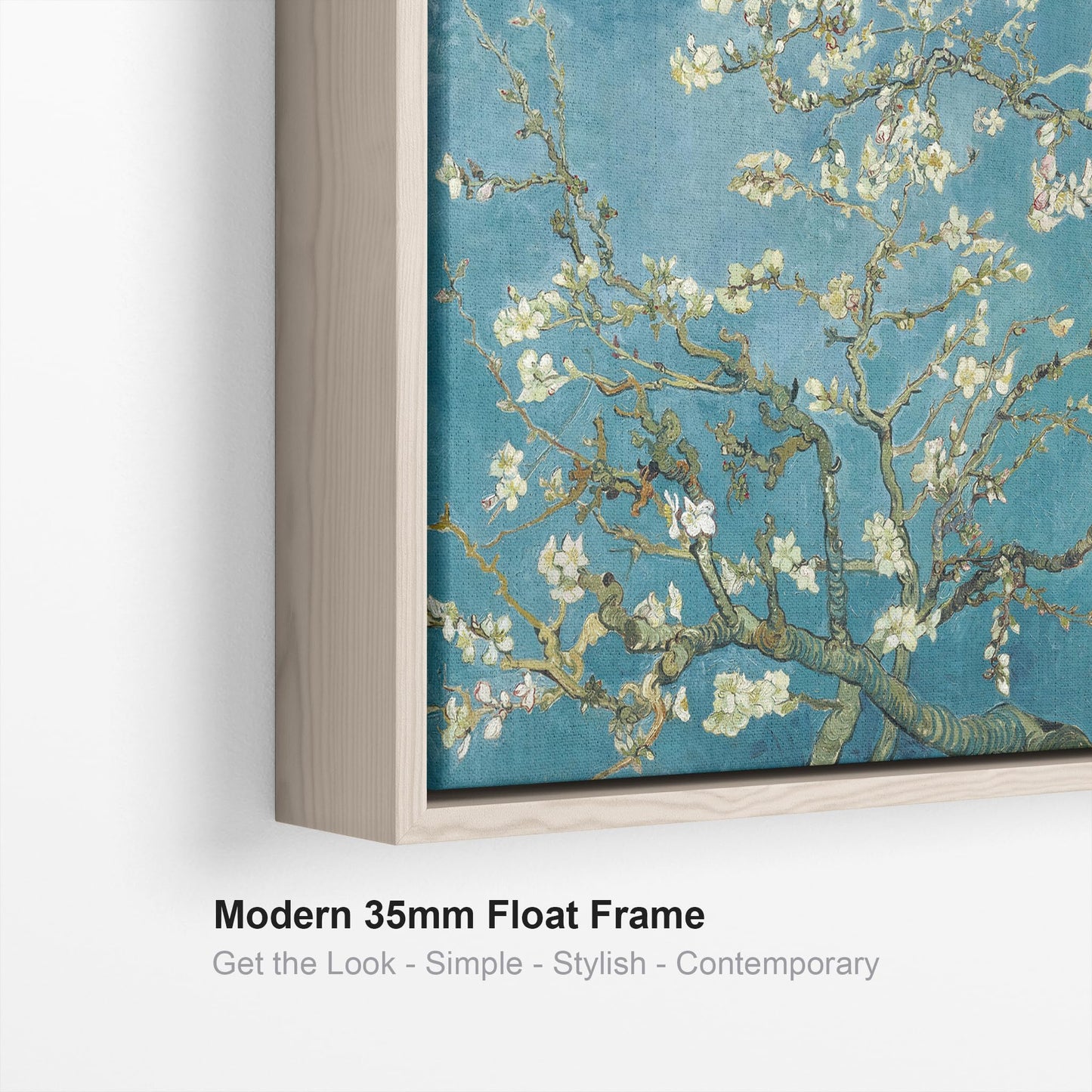 Large Vincent Van Gogh Wall Art Framed Canvas Print of Almond Blossom Floral Painting (84cm x 69cm)