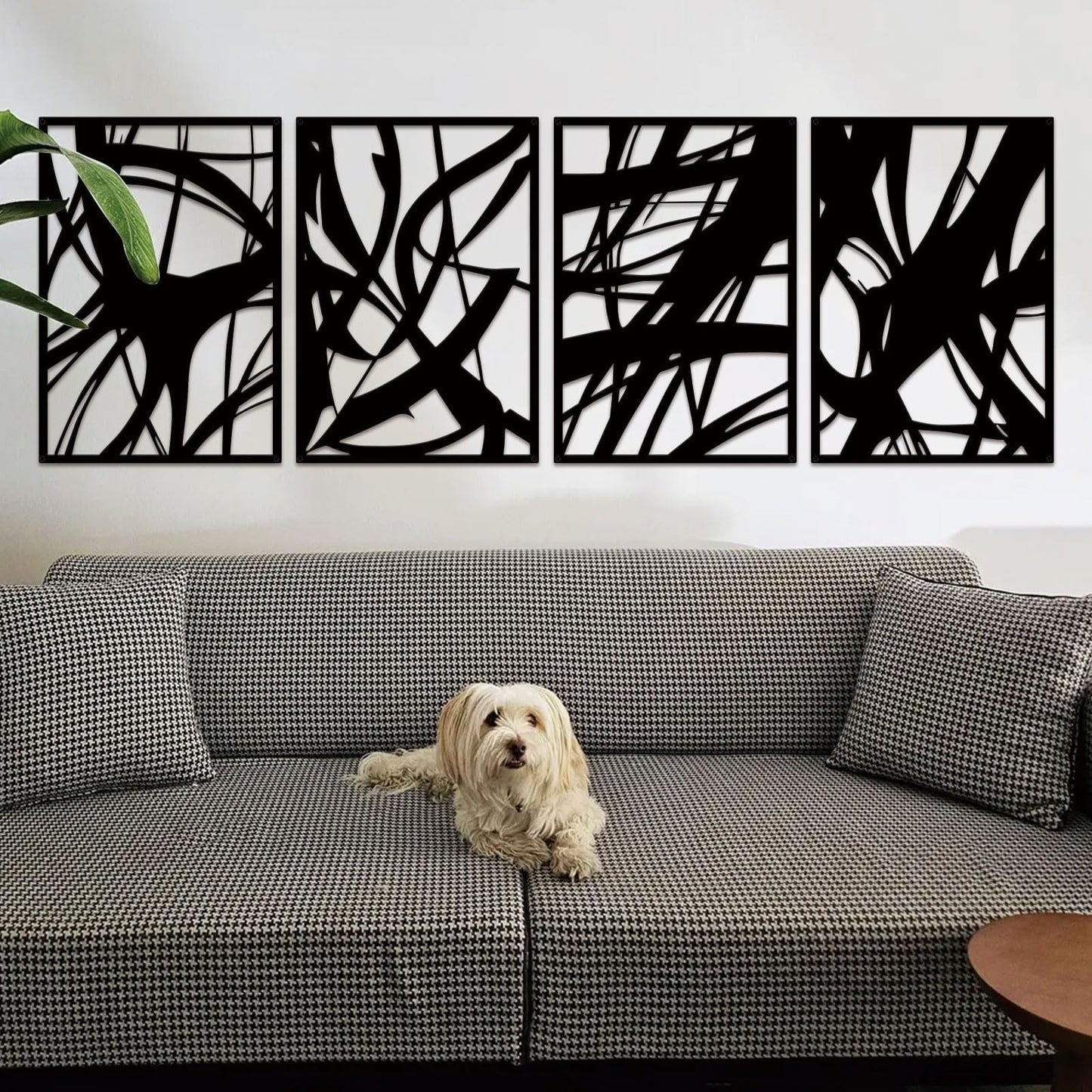 ruelen Wall Decor 2 Pcs Metal Leaf Wall Art, Modern Minimalist Black Metal Leaf Hanging Decor Rustic Farmhouse Wall Decor for Home Living Room Bedroom Bathroom Hallway Office