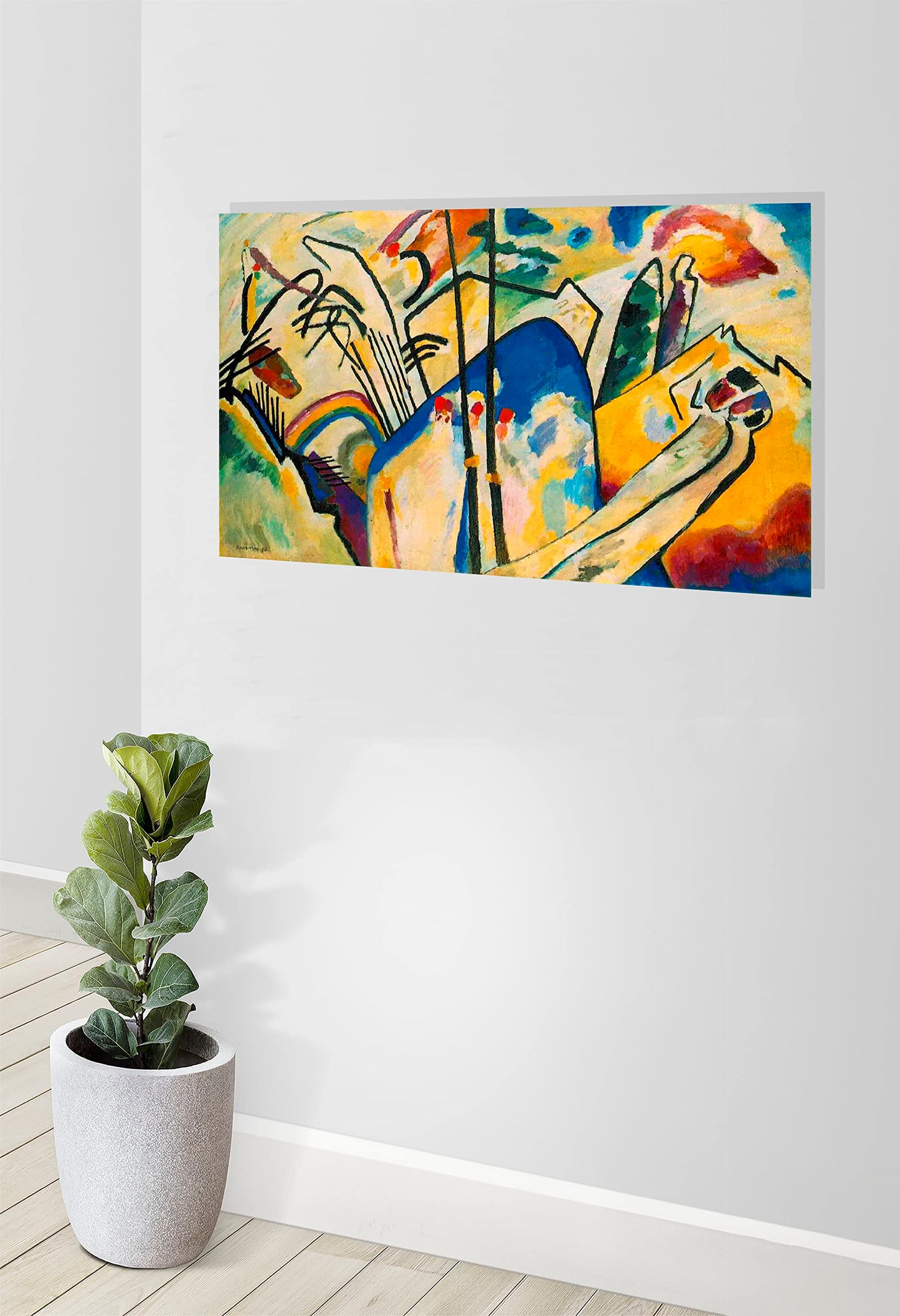 Composition 4 by Wassily Kandinsky Canvas Wall Art Prints Abstract Pictures Framed Home Office Decoration 76 x 50cm (30 x 20 inches)