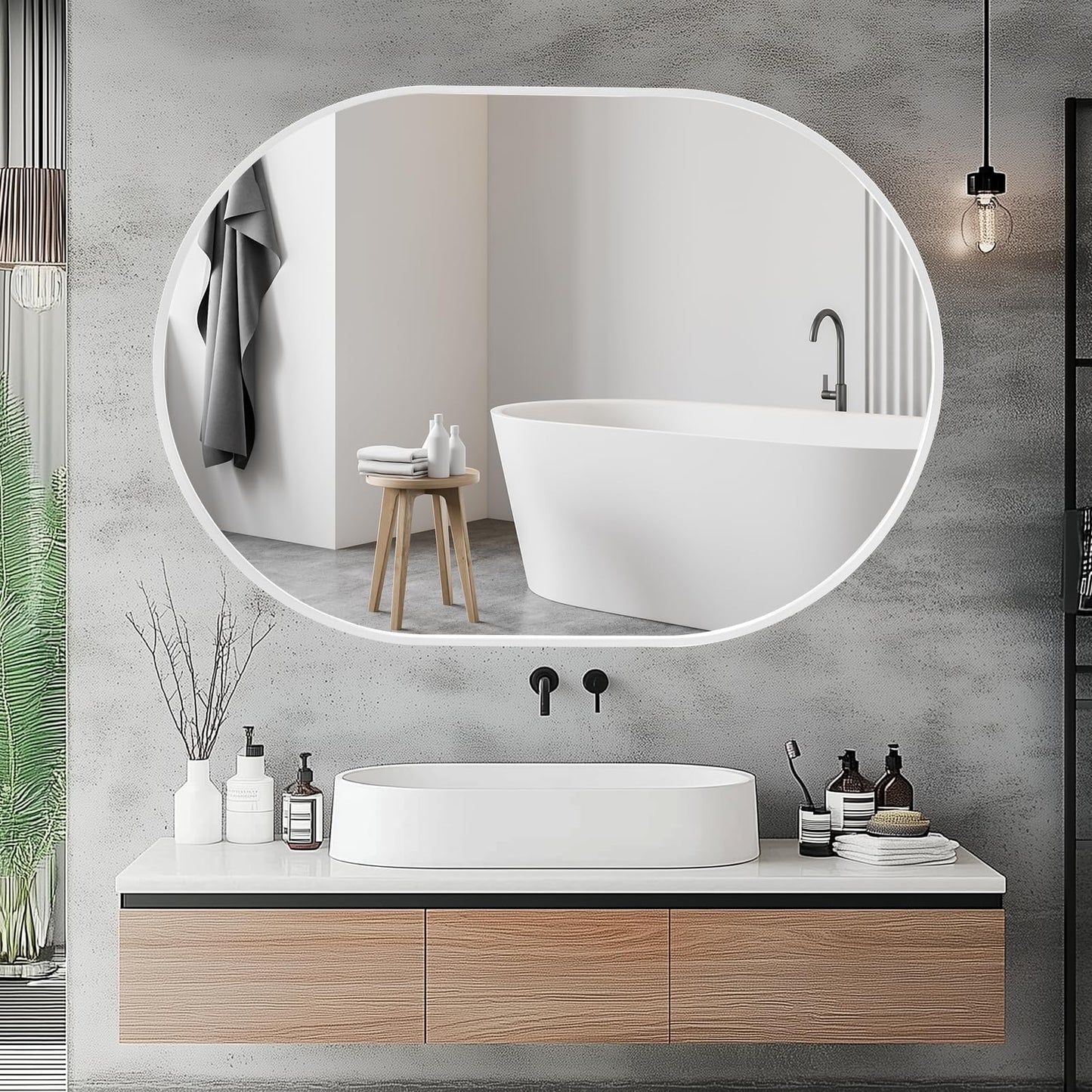 Holdfiturn 50cm Round Mirror,Large Modern Gold Copper Brushed Frame Wall Mirror,Metal Framed HD Glass Wall Mirror circle mirror for Makeup Bathroom Living Room Bedroom
