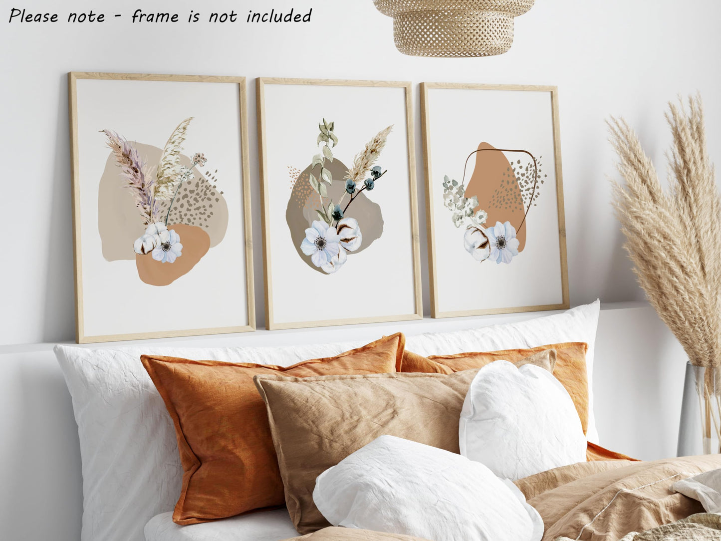 Eviepops Prints Dandelion Quote Wall Art Set of 3 Unframed Prints, Plant Decor, Living Room Bedroom Poster Home Decor, Every Dream Begins with a Wish (A4)