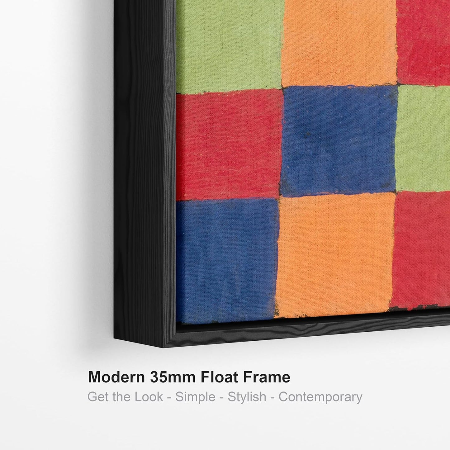 Large Colourful Abstract Framed Canvas - Paul Klee Wall Art - FFs2123 - XL - 100x100cm