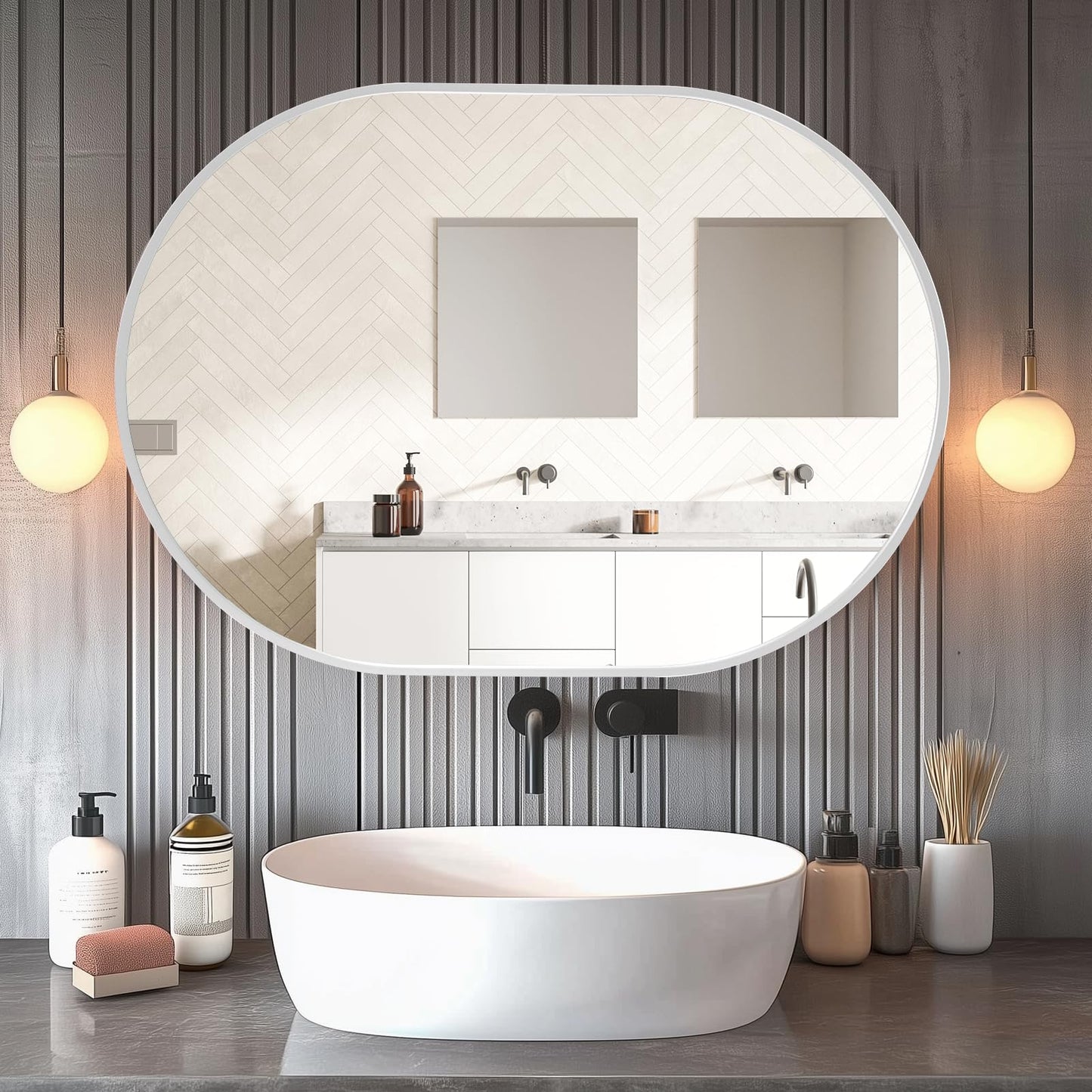 Holdfiturn 50cm Round Mirror,Large Modern Gold Copper Brushed Frame Wall Mirror,Metal Framed HD Glass Wall Mirror circle mirror for Makeup Bathroom Living Room Bedroom