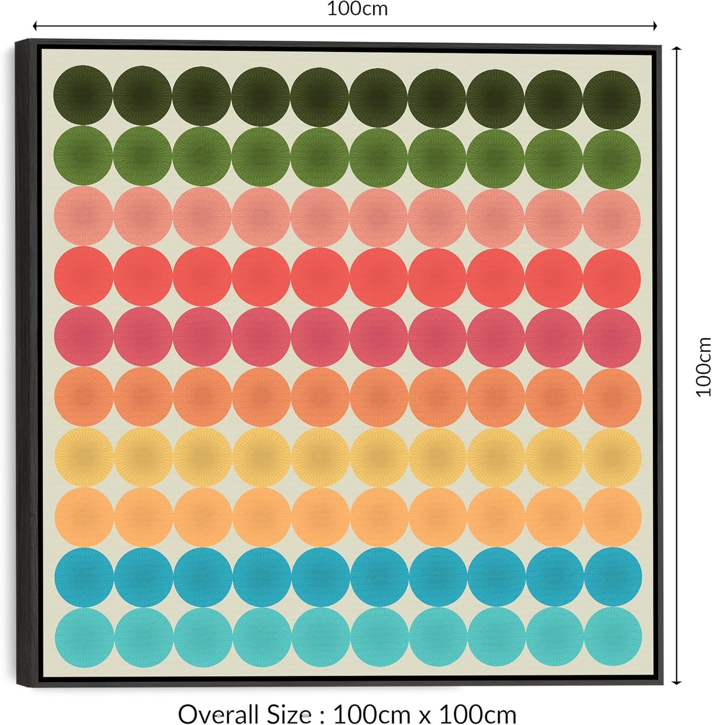 Large Modern Colourful Wall Art - Abstract Framed Canvas - FFs2111 - XL - 100x100cm