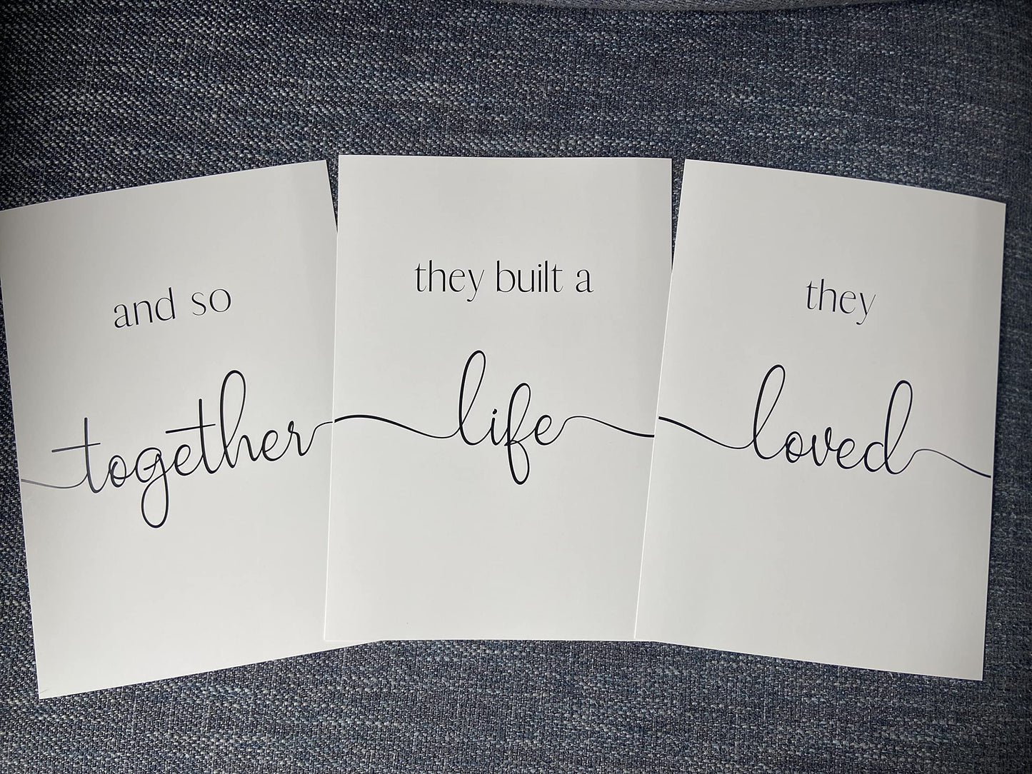 Dream Love Live Quotes set of 3 Unframed Prints, Home Decor Wall Art, Dream Without Fear, Love Without Limits, Live Without Regrets (A4)