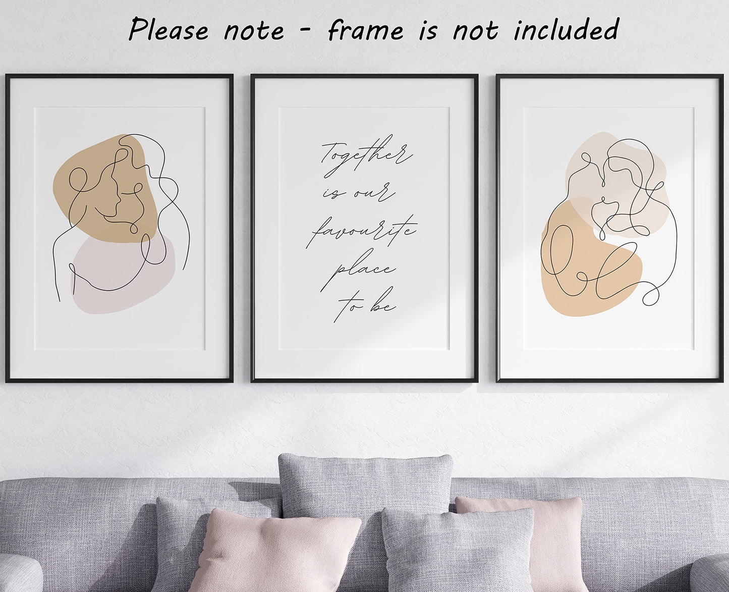 Dream Love Live Quotes set of 3 Unframed Prints, Home Decor Wall Art, Dream Without Fear, Love Without Limits, Live Without Regrets (A4)
