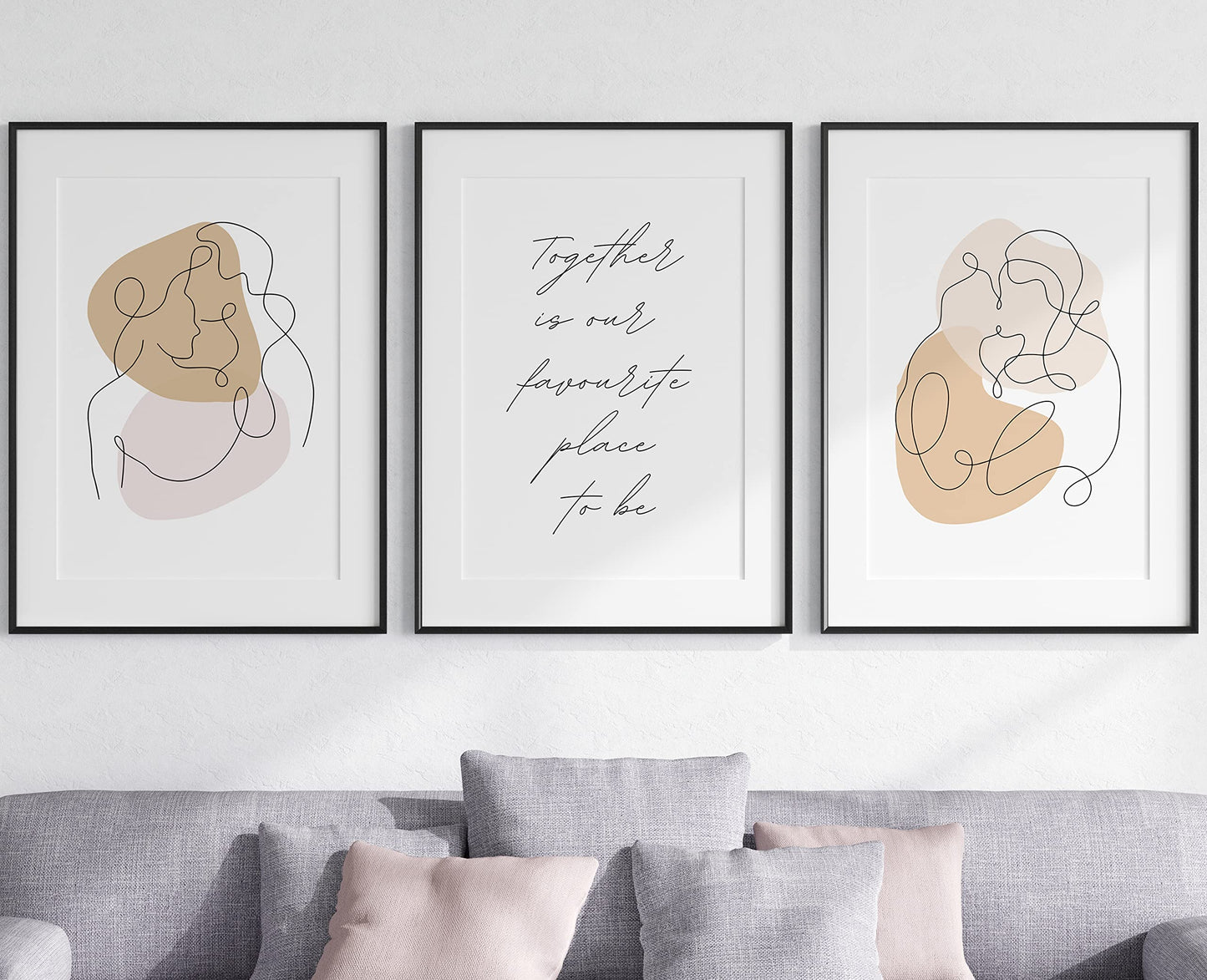 Dream Love Live Quotes set of 3 Unframed Prints, Home Decor Wall Art, Dream Without Fear, Love Without Limits, Live Without Regrets (A4)