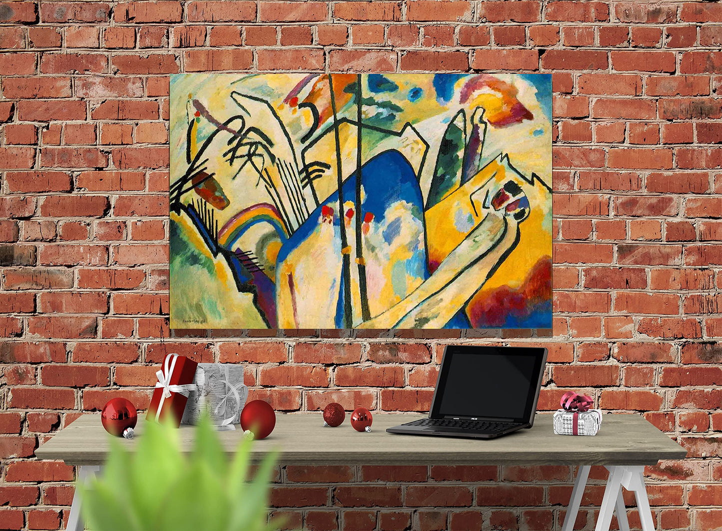 Composition 4 by Wassily Kandinsky Canvas Wall Art Prints Abstract Pictures Framed Home Office Decoration 76 x 50cm (30 x 20 inches)