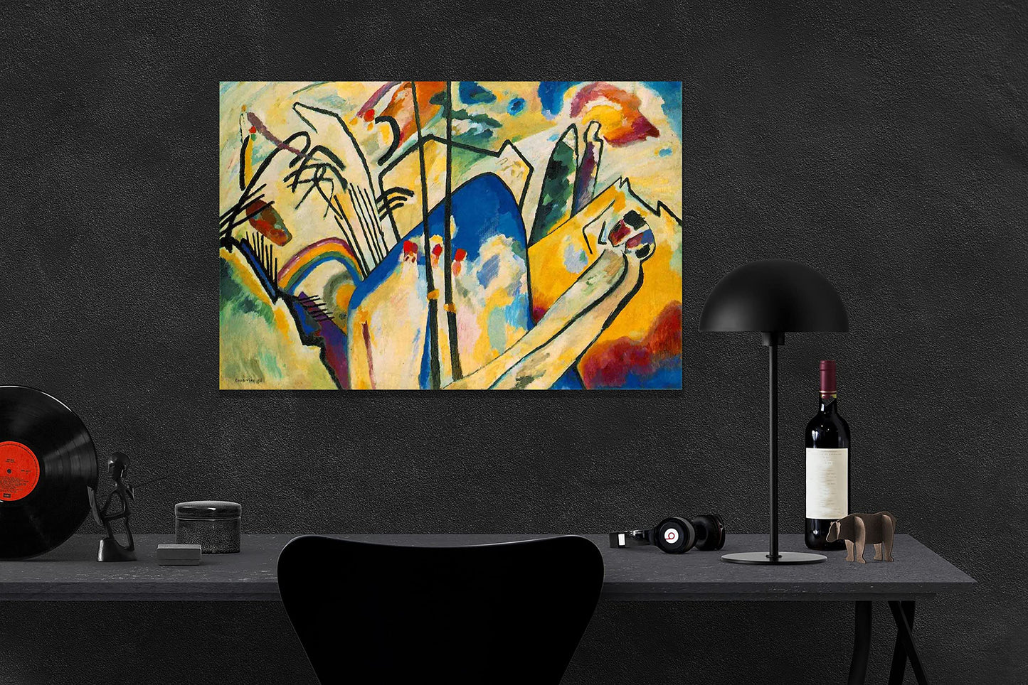 Composition 4 by Wassily Kandinsky Canvas Wall Art Prints Abstract Pictures Framed Home Office Decoration 76 x 50cm (30 x 20 inches)
