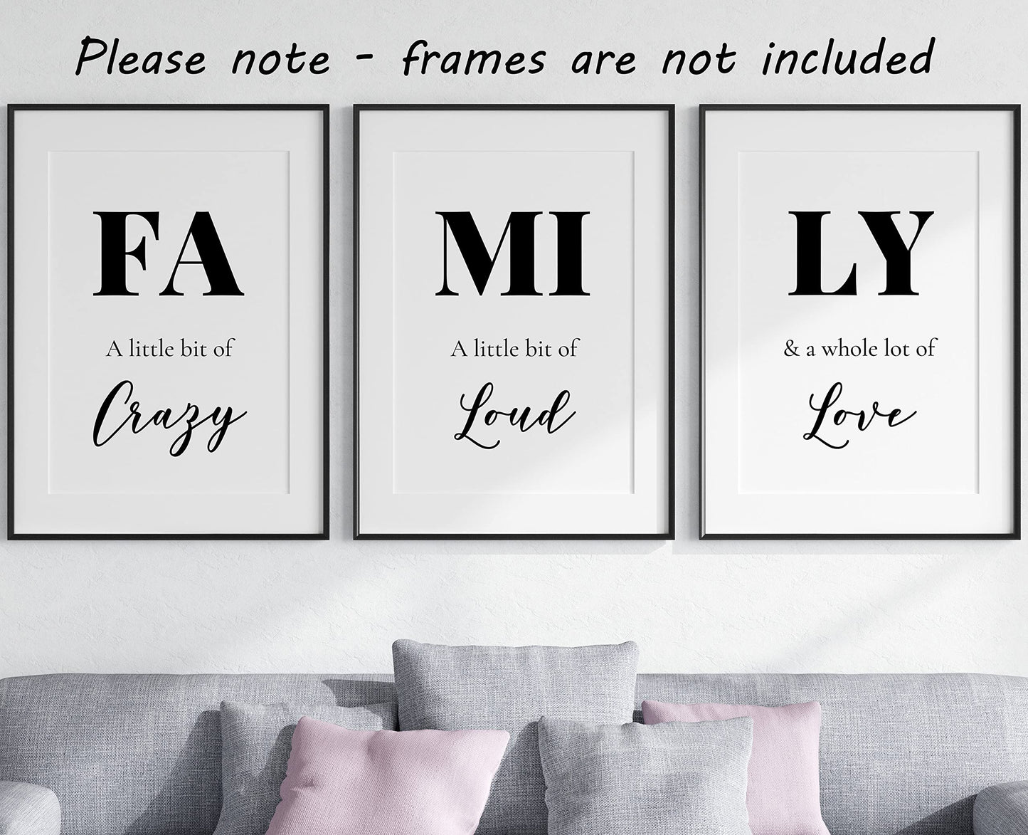 Dream Love Live Quotes set of 3 Unframed Prints, Home Decor Wall Art, Dream Without Fear, Love Without Limits, Live Without Regrets (A4)