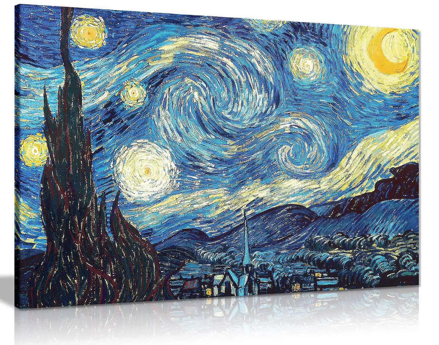 Vincent Van Gogh Starry Night Canvas Wall Art Picture Print (36X24)