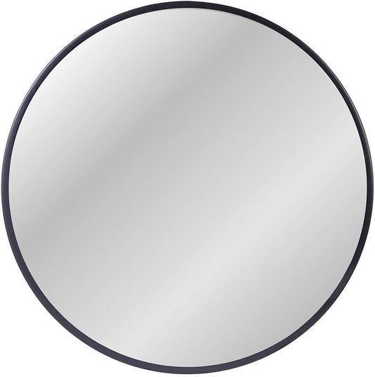 ZENIDA Round Mirror for Wall, 80x80 cm Metal Framed Circle, Large Bathroom, Gold for Living Room, Bedroom, Entryway Decor