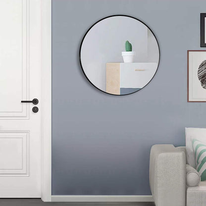 Warmiehomy Round Bathroom Mirror Wall Mounted Makeup Mirror with Frame for Bathroom Dressing Living Room Bedroom (Φ60cm, Gold)