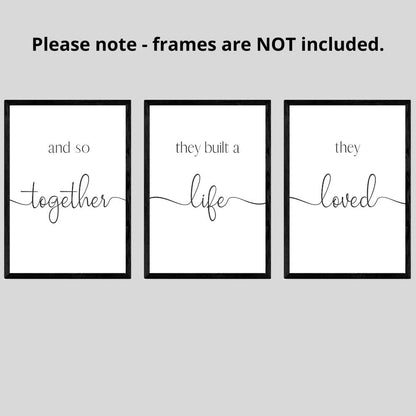 Dream Love Live Quotes set of 3 Unframed Prints, Home Decor Wall Art, Dream Without Fear, Love Without Limits, Live Without Regrets (A4)