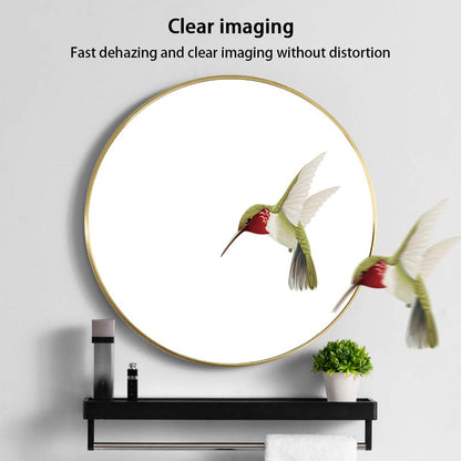 Warmiehomy Round Bathroom Mirror Wall Mounted Makeup Mirror with Frame for Bathroom Dressing Living Room Bedroom (Φ60cm, Gold)