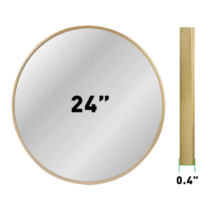 zenmag Round Mirror, 60x60 cm Metal Framed, Large Bathroom, Circle Hanging, Gold Wall for Living Room, Bedroom, Entryway Decor