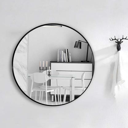 Warmiehomy Round Bathroom Mirror Wall Mounted Makeup Mirror with Frame for Bathroom Dressing Living Room Bedroom (Φ60cm, Gold)