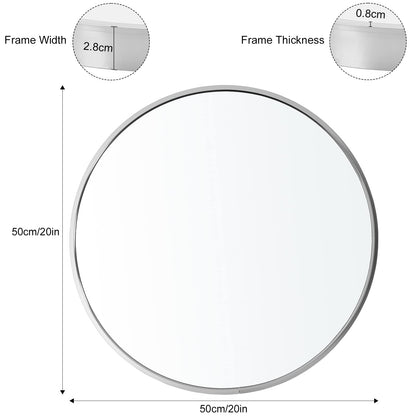 Warmiehomy Round Bathroom Mirror Wall Mounted Makeup Mirror with Frame for Bathroom Dressing Living Room Bedroom (Φ60cm, Gold)