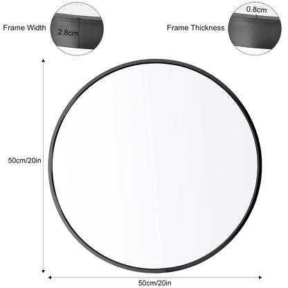 Warmiehomy Round Bathroom Mirror Wall Mounted Makeup Mirror with Frame for Bathroom Dressing Living Room Bedroom (Φ60cm, Gold)